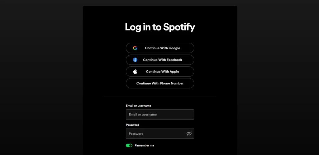 login to spotify account