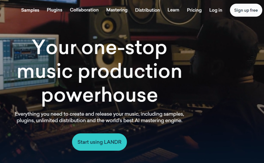 LANDR website to upload music to spotify
