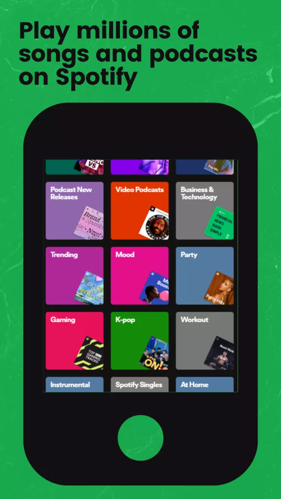 Play millions of songs and podcasts on Spotify