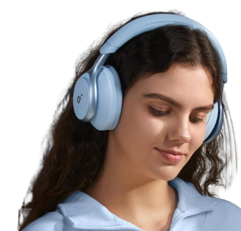 best noise cancelling headphone - Soundcore Space One Wireless Noise Cancelling Headphones, Blue, 40H ANC Playtime, Hi-Res Audio, Comfortable Fit