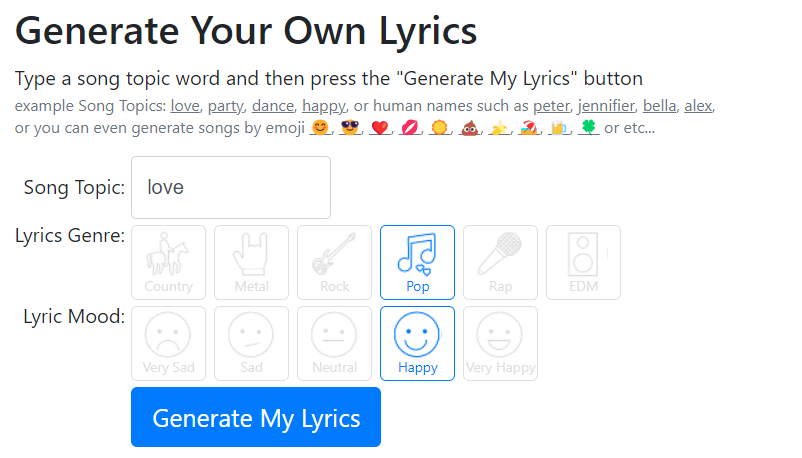 AI Songwriting Tool - These Lyrics Don't Exist